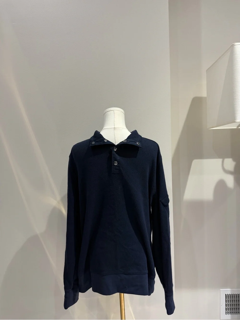 Banana Republic Navy Long-Sleeve Polo Knit